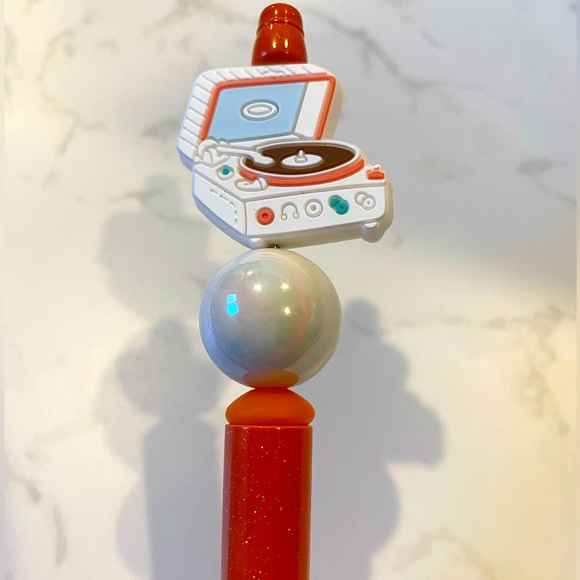 I Love Music Gift Beaded Pens Vinyl Record Cassette Mixtape Writing Stationary - Picture 2 of 3